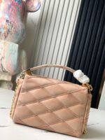 Bare Pink Full Leather Ling Grid Chain Bag Series GO-14 Teist Medium Handbag - Image 4