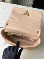 Bare Pink Full Leather Ling Grid Chain Bag Series GO-14 Teist Medium Handbag - Image 8