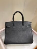 Birkin Platinum 30 Black Silver Buckle (TOGO Leather) - Image 2