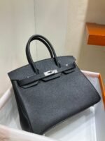 Birkin Platinum 30 Black Silver Buckle (TOGO Leather) - Image 3