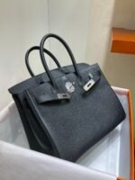 Birkin Platinum 30 Black Silver Buckle (TOGO Leather) - Image 5