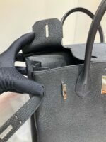 Birkin Platinum 30 Black Silver Buckle (TOGO Leather) - Image 7