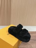Brand new Lv brand wool electric embroidered platform slippers - Image 3