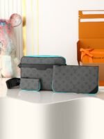 Blue Silver Flower Men's 3-Piece Postman Bag Series TRIO Postman Bag - Image 5