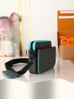 Blue Silver Flower Men's 3-Piece Postman Bag Series TRIO Postman Bag - Image 2