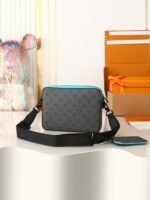 Blue Silver Flower Men's 3-Piece Postman Bag Series TRIO Postman Bag - Image 3