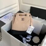 CHANEL limited edition gold and silver chain retro backpack