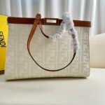 FF rice whitePeekaboo X-Tote handbag embroidered tote!