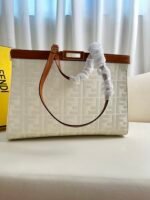 FF rice whitePeekaboo X-Tote handbag embroidered tote!