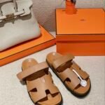 Hermes cowhide slippers