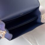 Roulis19cm swift imported plain leatherCk73 Gem Blue Top Crafted Wax Thread Full Seam Gold Buckle - Image 7