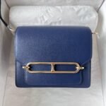Roulis19cm swift imported plain leatherCk73 Gem Blue Top Crafted Wax Thread Full Seam Gold Buckle - Image 9