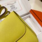 Constance 19cm Lemon Yellow Silver Buckle Epsom Palmprint Leather Palm Pattern Leather - Image 2