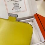 Constance 19cm Lemon Yellow Silver Buckle Epsom Palmprint Leather Palm Pattern Leather - Image 9