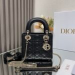Dior classic Daifei Lady three grid black lambskinMode