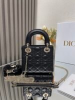 Dior classic Daifei Lady three grid black lambskinMode - Image 3