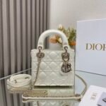 Dior classic Daifei Lady three grid milky white lambskin