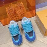 LV new color block patent leather platform shoes casual shoes