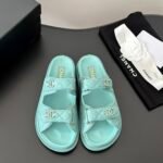 Chanel new bow diamond buckle Velcro sandals