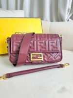 Wine RedBaguette handbag leather handbag