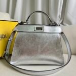 Silver MediumPeekaboo Iseeu leather handbag