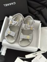 Chanel new bow diamond buckle Velcro sandals - Image 9