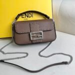 Fendi khaki hand sewn bag
