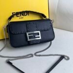 Fendi black hand sewing bag