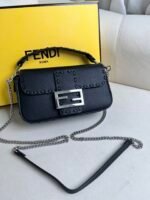 Fendi black hand sewing bag