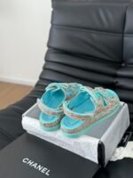 Chanel new bow diamond buckle Velcro sandals - Image 4