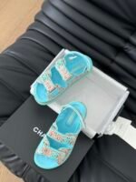 Chanel new bow diamond buckle Velcro sandals - Image 8