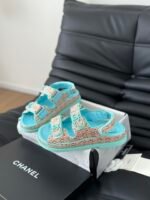 Chanel new bow diamond buckle Velcro sandals - Image 3