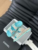 Chanel new bow diamond buckle Velcro sandals - Image 5