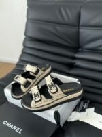 Chanel new bow diamond buckle Velcro sandals - Image 3