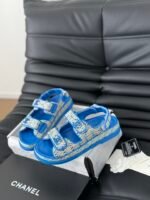 Chanel new bow diamond buckle Velcro sandals - Image 3