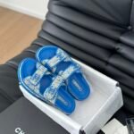 Chanel new bow diamond buckle Velcro sandals