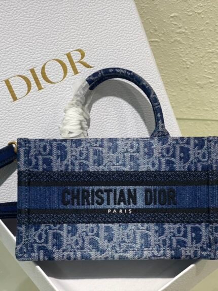 Mini Tote Blue Denim Dior ObliqueThis