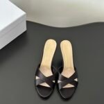 Dior 24/New Pearl Velvet Crystal High Heel SlippersThe