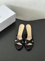 Dior 24/New Pearl Velvet Crystal High Heel SlippersThe