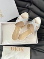 Dior 24/New Pearl Velvet Crystal High Heel SlippersThe - Image 9