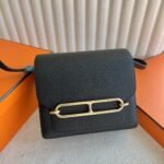 Roulis19cm Evercolor leather top craftsmanship wax thread full seam CK89 black gold buckle