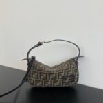 Fendi dark brown hand sewn bag