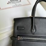 Birkin 25cm Rock Black Swift Silver Buckle Fully Hand sewn - Image 4