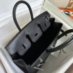 Birkin 25cm Rock Black Swift Silver Buckle Fully Hand sewn - Image 6