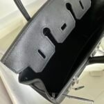 Birkin 25cm Rock Black Swift Silver Buckle Fully Hand sewn - Image 8