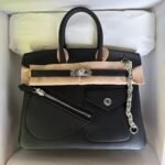 Birkin 25cm Rock Black Swift Silver Buckle Fully Hand sewn - Image 9