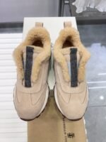 [Brunello cucinelli] New Fall/winter BC women's striped suede casual wool line sneakers - Image 13