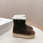 PRADA new autumn and winter 24 △ triangle logo wool shoes platform boots