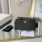 PRADA cross pattern card bag coin purse