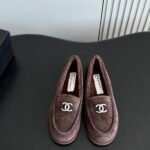 Chanel wool toy loafers plush shoes